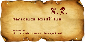 Maricsics Rozália névjegykártya